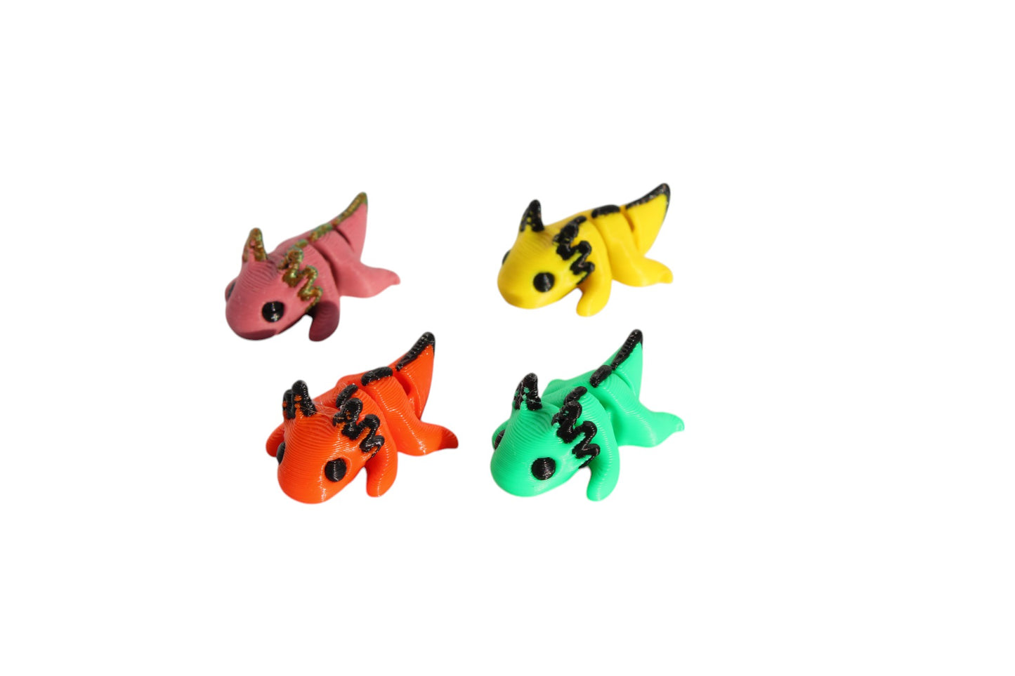 Pocket-Sized 3D Axolotl | Tiny 3D Axolotl | Handmade 3D Axolotl | Colorful 3D Printed Axolotl | Flexi 3D Printed Axolotl | Vibrant Mini Axolotl | Kawaii Mini Axolotl | Miniature Axolotl Toy | Pocket Pal Axolotl | Mini 3D Axolotl